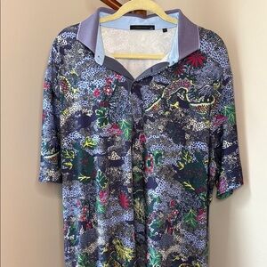 Greyson Blue and Purple Casual Button Down Shirt